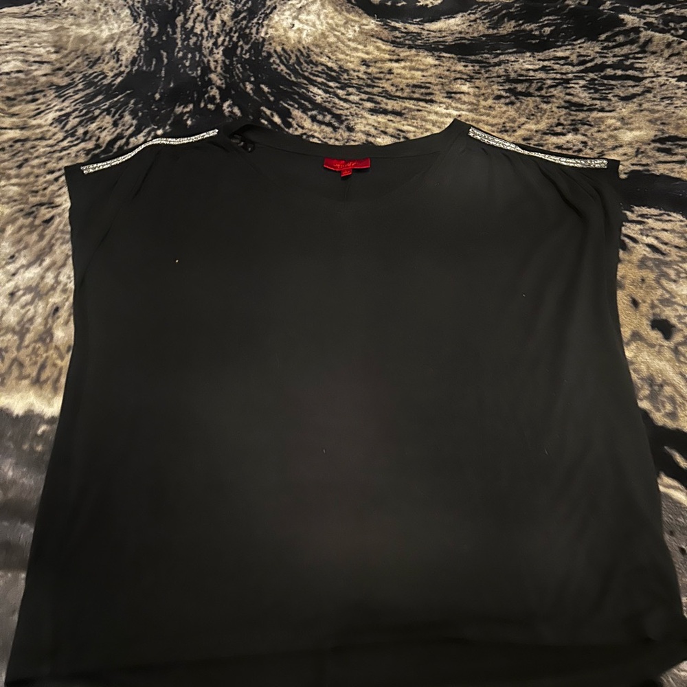 Jennifer Lopez Black Top with Silver Accents